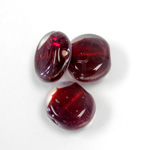 Glass Lampwork Bead - Round Coin 16MMRUBY WHITE 92170