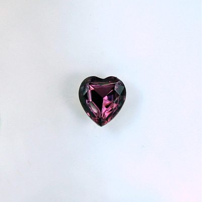 Glass Point Back Foiled Tin Table Cut (TTC) Stone - Heart 06x5MM AMETHYST