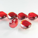 Chinese Cut Crystal Bead - Round Twist 18MM RED
