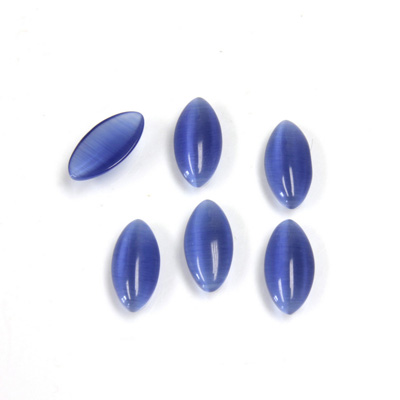 Fiber-Optic Cabochon - Navette 10x5MM CAT'S EYE BLUE