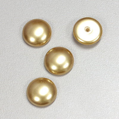 Glass Medium Dome Pearl Dipped Cabochon - Round 13MM GOLD