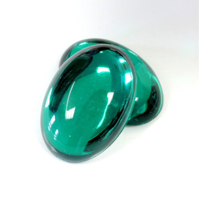 Plastic Flat Back Foiled Cabochon - Oval 25x18MM EMERALD