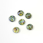 Glass Medium Dome Lampwork Cabochon - Round 07MM COLOR OPAL LIGHT GREEN (0625)