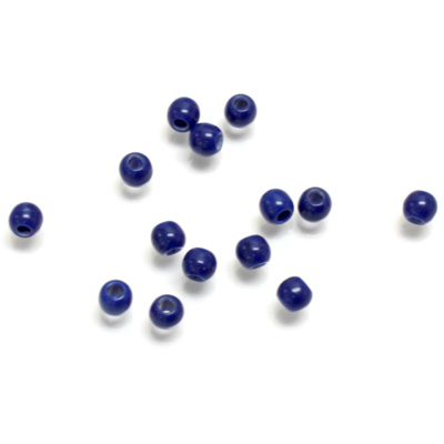 Plastic Bead - Opaque Color Smooth Round 04MM NAVY