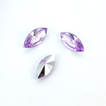 Plastic Point Back Foiled Stone - Navette 15x7MM LT AMETHYST