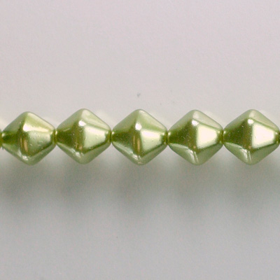 Czech Glass Pearl Bead - Hex/Lantern 08MM DARK OLIVE 70458