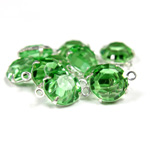 Preciosa Crystal Channel Connector - Prong-Set Setting with 2 Loops 39SS PERIDOT-SILVER