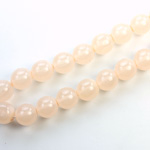 Czech Pressed Glass Bead - Smooth Round 08MM COATED ROSE QUARTZ