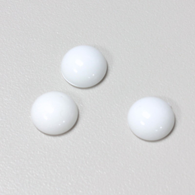 Plastic Flat Back Opaque Cabochon - Round 11MM CHALKWHITE