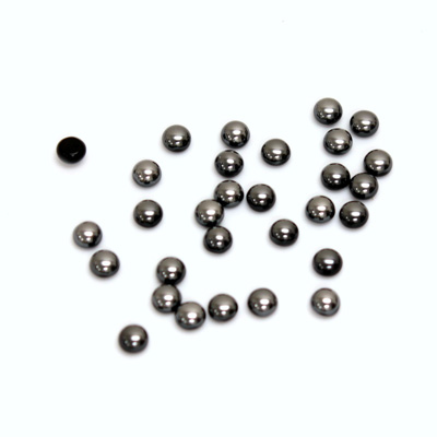 Glass Medium Dome Cabochon - Round 03MM Metallic Coated HEMATITE