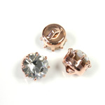 Crystal Stone in Metal Sew-On Setting - Chaton French Cup SS29 CRYSTAL-ROSE GOLD