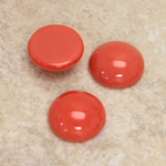 Glass Medium Dome Opaque Cabochon - Round 15MM CORALLINE