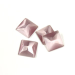 Fiber-Optic Flat Back Stone - Faceted checkerboard Top Square 10x10MM CAT'S EYE LT PURPLE