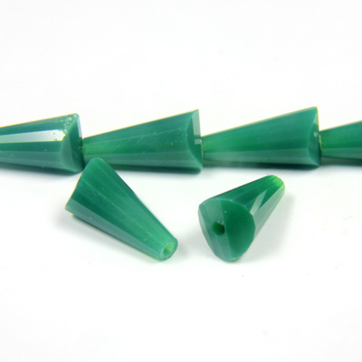 Chinese Cut Crystal Bead - Fancy Cone 12x6MM CHRYSOLITE