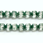 Czech Glass Fire Polished Bead - Cathedral 06MM CRYSTAL GREEN PAINT