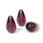 Czech Pressed Glass Bead - Smooth Pear 18x11MM AMETHYST