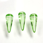 Czech Pressed Glass Bead - Smooth Spike 07x17MM PERIDOT