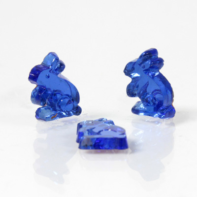 Glass Flat Back Foiled Mirror - Rabbit 10MM SAPPHIRE