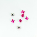Plastic Point Back Foiled Stone - Square 04x4MM ROSE