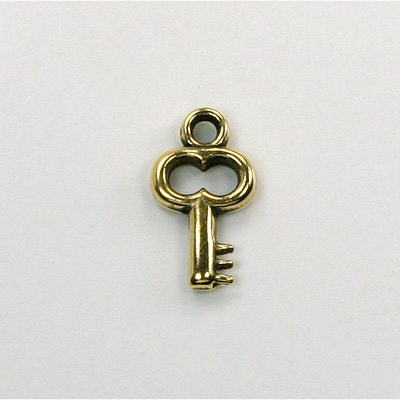 Metalized Plastic Pendant- Key 18x10MM ANT GOLD