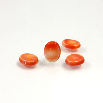 Glass Low Dome Buff Top Cabochon - Oval 10x8MM FLAMINGO