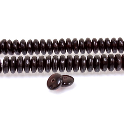 Czech Pressed Glass Bead - Smooth Rondelle 6MM GARNET