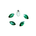 Plastic Point Back Foiled Stone - Navette 10x5MM EMERALD