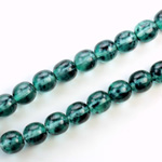 Czech Pressed Glass Bead - Smooth Round 08MM SPECKLE COATED TEAL 64579