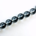 Czech Pressed Glass Bead - Smooth 2-Tone Round 10MM COATED GREY-CRYSTAL 69011