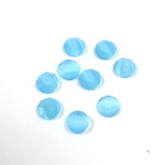 Fiber-Optic Flat Back Stone with Faceted Top and Table - Round 05MM CAT'S EYE AQUA