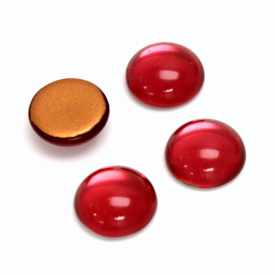 Glass Medium Dome Foiled Cabochon - Round 13MM ROSE