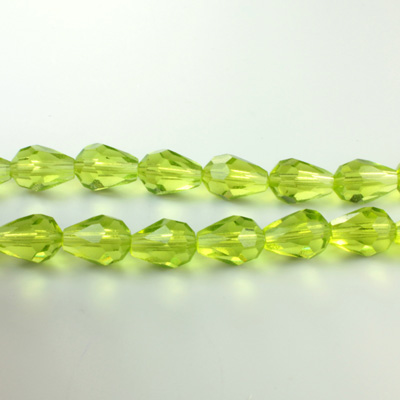 Chinese Cut Crystal Bead - Pear 09x5MM LIGHT OLIVINE