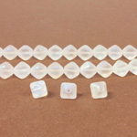 Czech Pressed Glass Bead - Smooth Bicone 06MM MATTE CRYSTAL AB