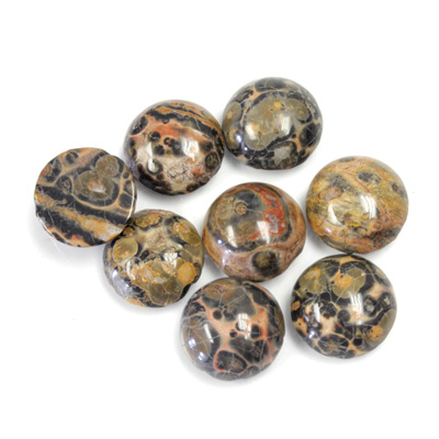 Gemstone Cabochon - Round 10MM LEOPARD SKIN AGATE