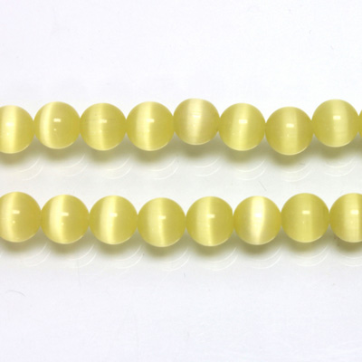 Fiber-Optic Synthetic Bead - Cat's Eye Smooth Round 06MM CAT'S EYE YELLOW