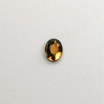 Glass Flat Back Rose Cut Faceted Foiled Stone - Oval 08x6MM SMOKE TOPAZ