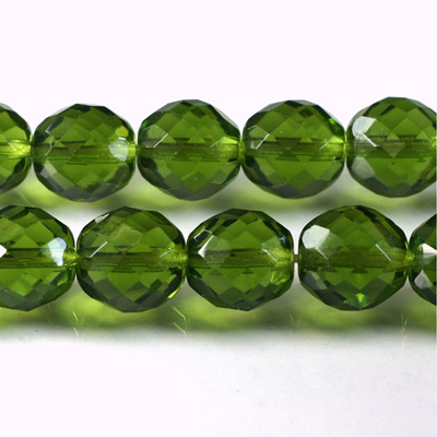 Czech Glass Fire Polish Bead - Round 12MM OLIVINE