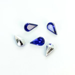 Plastic Point Back Foiled Stone - Pear 10x6MM SAPPHIRE