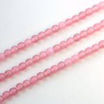 Czech Pressed Glass Bead - Smooth Round 04MM OPAL ROSE