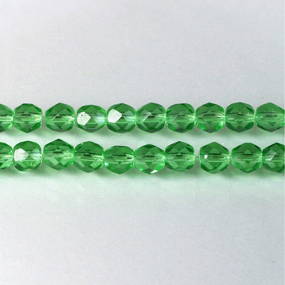 Czech Glass Fire Polish Bead - Round 05MM LT EMERALD