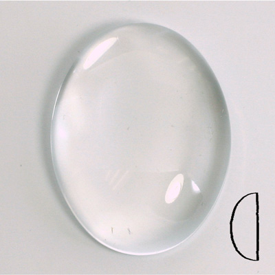 Plastic Flat Back Transparent Unfoiled Cabochon - Oval 40x30MM CRYSTAL