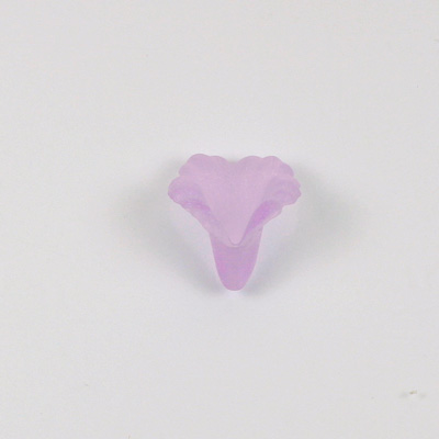 German Plastic Flower with Hole - Fluted Orchid 17x15MM MATTE LT AMETHYST