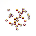 Glass Medium Dome Foiled Cabochon - Round 03MM RUBY AB