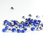 Plastic Point Back Foiled Chaton - Round 2.5MM SAPPHIRE