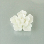 Plastic Carved Flower - Round 22MM WHITE