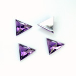 Plastic Flat Back Foiled Rose Cut Rhinestone - Triangle 13x13MM AMETHYST