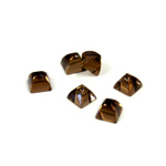 Glass High Dome Foiled Cabochon - Square 04x4MM SMOKE TOPAZ