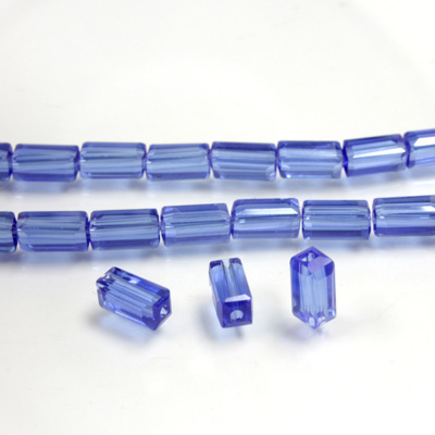 Chinese Cut Crystal Bead - Rectangle 06.5x3.5MM DARK SAPPHIRE LUMI COAT