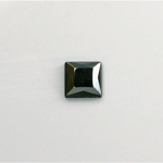 Glass Flat Back Rose Cut Stone - Square 08x8MM HEMATITE Metallic Coated