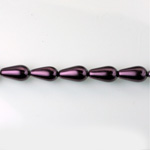 Czech Glass Pearl Bead - Pear 07x5MM AMETHYST 70979